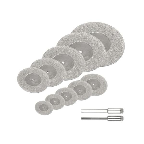 インダストリアルシルバー/-/-・パッケージ内容ダイヤモンドカッター×10枚+3mm軸*2枚。・サイズダイヤモンドカッター：16mm、18mm、20mm、22mm、25mm、30mm、35mm、40mm、50mm、60mm。・高品質素材ダイ...