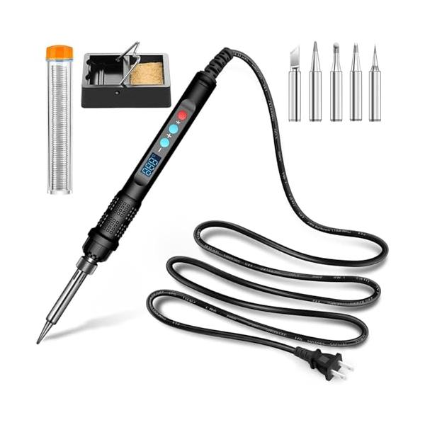 デジタル表示90W−コード式/-/LT90W・Color:90W−コード式・90W簡易セットデジタル表示 はんだごてセット 電源ボタン有り 180℃〜500℃ はんだごて 半田ごて 液晶表示 デジタル式 温度調節 90W−コード式・90W簡...