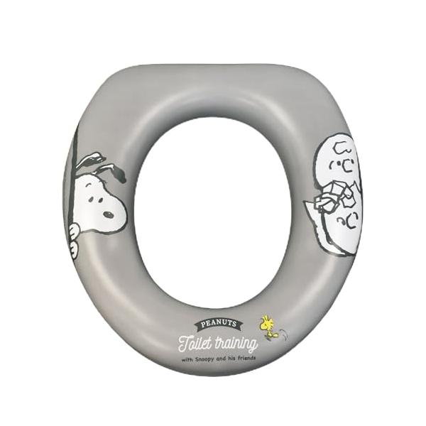 永和 スヌーピー ソフト補助便座 グレー トイレトレーニング 大人用便座に乗せるだけ 水洗い可能 お手入れ簡単 軽量設計 やわらか素材 子供 子