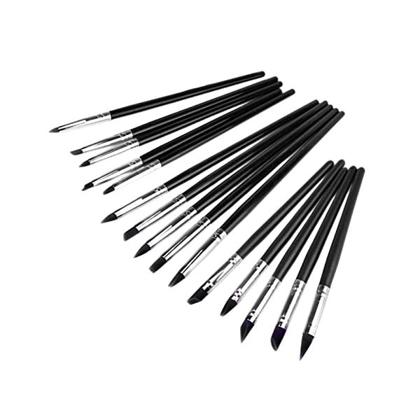 材質：シリコン、アルミ合金、プラスチック、ウッド　SサイズとMサイズの柄はプラスチック製で、Lサイズの柄は木製です。・サイズ：画像をご参照ください。・筆先の形状は5種類があり、各形状のブラシは大中小3サイズあるので、様々なニーズに満たします...