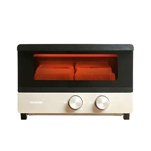アイリスオーヤマ オーブントースター トースト 4枚 無段階 温度調整 機能付き シャンパンゴールド POT412FMN