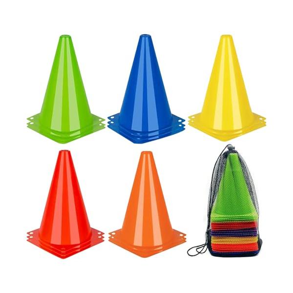 5色/18cm/18cm_15SET・Size:18cm・パッケージ個数:1・やわらかPE素材、耐久性抜群：カラーコーンは柔軟さに優れたPE製で踏んでも力を加えても元に戻れます。破損しにくく長持ちできるコーンです。・持ち運びに便利：マーカー...