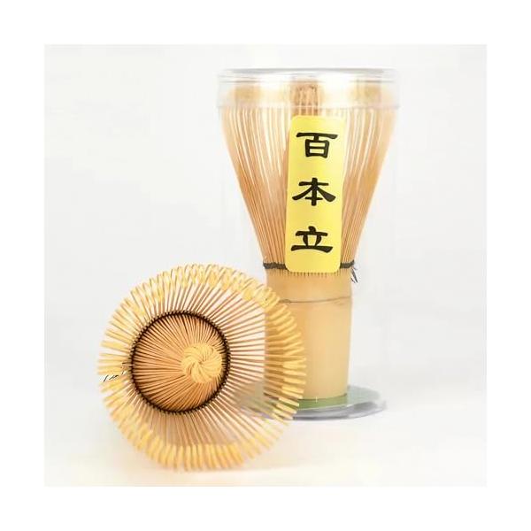 冴葉亭 茶せん 百本立 茶筅 竹製 茶筌 茶道具 抹茶 粉末 泡立て器 抹茶ブレンダー 茶道ツール 茶道用 100本立 - 初心者向け、クリーン