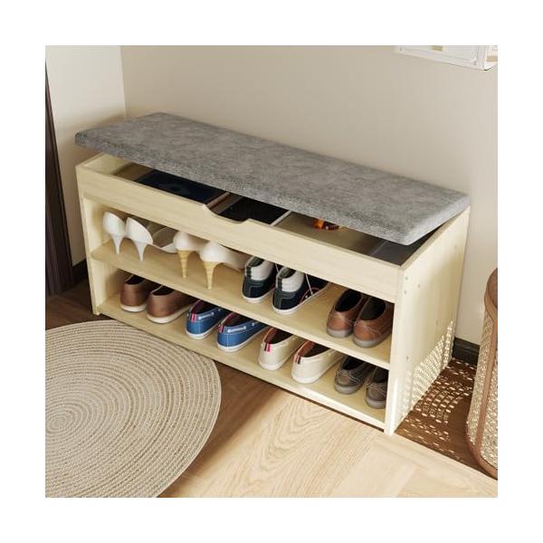 コンテンポラリー木色/60x28x43cm/S715-S1O8U-G109・Size:60x28x43cm・コンパクト＆大容量収納?60×28×43cm のサイズで狭いスペースにも収まり、2 段式設計で 1 段に 4 足の靴を収納。厚底靴や...