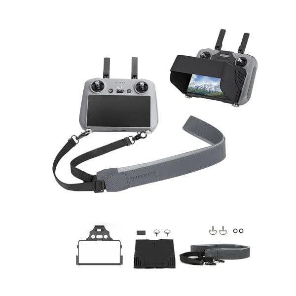 TOMGDRACO DJI RC/DJI RC 2用DJI Flip/ DJI AIR 3S送信機用保護カバー+ストラップ フード 反射防止 シ