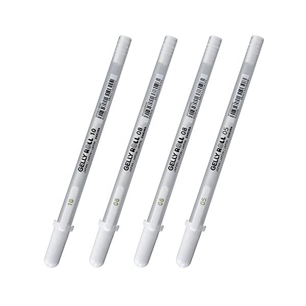 他サイト： サクラクレパス ジェルボールペン ジェリーロール ホワイト 3種4本入り XPGB4の商品画像