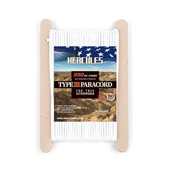 HERCULES パラコード ガイロープ キャンプロープ タープ 耐荷重250kg 7芯 ホワイト 15m : LUXSPEI - 通販 -  Yahoo!ショッピング