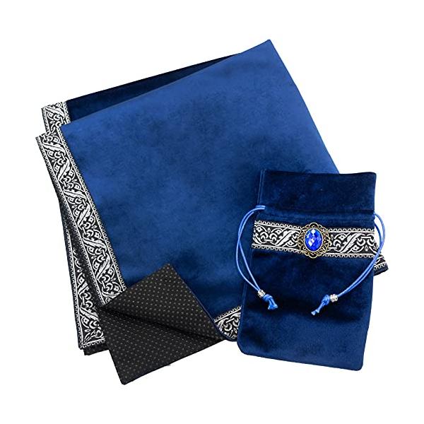 他サイト： 占い師が推薦 MARDUK タロットクロス 滑り止め付き 大判 ベルベット タロットカード オラクルカード 初心者 65cm×65cm ブルーの商品画像