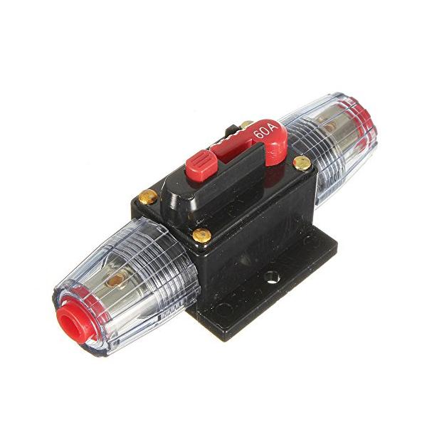zmart DC12V 60A サーキットブレーカー 8ゲージ 車 トラック オーディオ リセット可能 ヒューズ アンプ 過負荷保護 ヒューズホ