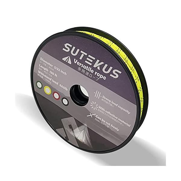 Sutekus テントロープ 反射材入り 耐荷重 パラコード タープコード ロープ ガイライン ロール付 (直径3mm/総長50m-耐荷重210  :KKU6327143fa5:LUXSPEI 通販 