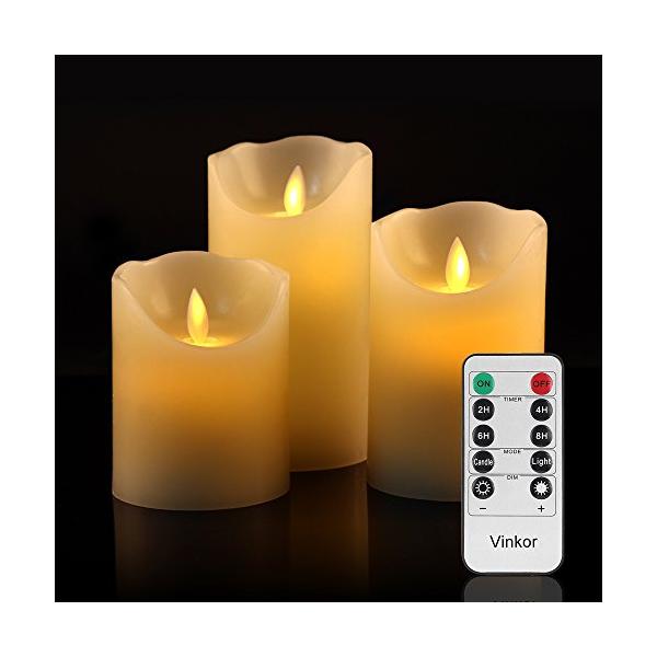 他サイト： LED キャンドル ライト 専用リモコン付き 自動消灯タイマー 癒し 雰囲気 3点セットの商品画像