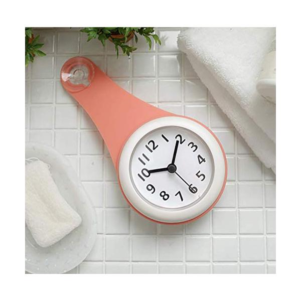 他サイト： バスルーム時計 防水クロック 掛け時計 ウォールクロック 吸盤付き 防水 静音 浴室 キッチン お風呂 家庭用 おしゃれ 橙色の商品画像