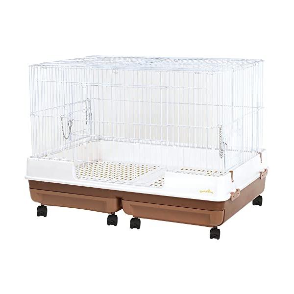 ミニマルランド ケージ ブラウン 90L ミニマルランド うさぎのカンタンおそうじケージ ブラウン ワイド