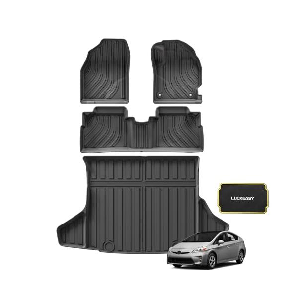 LUCKEASY トヨタ プリウス 30系 前期 後期 専用 3Dフロアマット+セカンドマット+ラゲッジマット PRIUS 30系 ZVW30