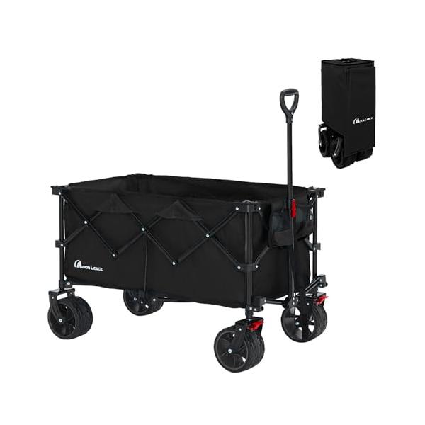 MOON LENCE キャリーワゴン 【ブレーキ付き】 折りたたみ キャリーカート 大容量156L 幅広大型タイヤ アウトドアワゴン アウトドア キャ MOON LENCE キャリーワゴン ブレーキ付き折りたたみキャリーカート 大