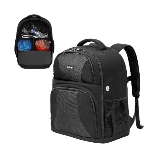 DBXINY 2ボールボーリングバックパック、ボーリングボールバッグバックパック、ボール2個用、サイズ15までの靴、アクセサリー, ブラック, DBXINY 2ボールボーリングバックパック、ボーリングボールバッグバック