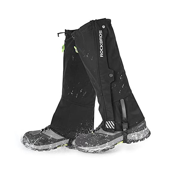 ROCKBROSロックブロスゲイター 登山 防水 登山用スパッツ 軽量 泥除け 砂よけ アウトドア ロングゲイター 高耐久性 収納袋付き 雨雪悪
