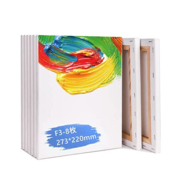 張りキャンバス F3 キャンバス 油絵 画材 キャンバスボード 絵画ボード ライト木枠 描画 画布 木製フレーム 綿化繊混紡 中目 アーティスト