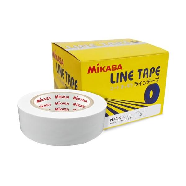 ホワイト/幅40mm×50ｍ×2巻入/AC-LTPE4050-W・Size:幅40mm×50ｍ×2巻入・パッケージ個数:1・ポリエチレン（伸びないタイプ） ラインテープ・カラー：ホワイト、材質：ポリエチレン、サイズ：幅40mm×50ｍ×2巻...