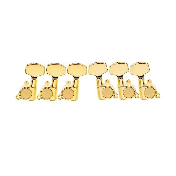 ゴールド/ビッグボタン/-/MX0696-3MX0697-3・Color:ゴールド/ビッグボタン・パッケージ個数:1・LP/SG/ES/PRSスタイルなど 右3+左3のペグ3:3タイプを使用する多くのエレキギターやアコースティックギターに適...