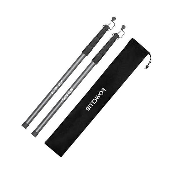 KOMCLUB タープポール テントポール 航空アルミ製ポール 高さ調整 伸縮 KOMCLUB タープポール 伸縮式 アルミテントポール キャノピー