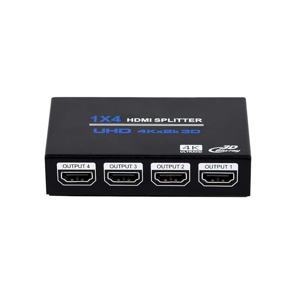 1x4 HDMIスプリッター HDMI 分配器 1 入力 4 出力 HDMIスプリッター