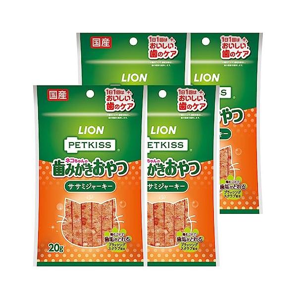 他サイト： ライオン ペットキッス PETKISS ネコちゃんの歯みがきおやつ ササミジャーキー 20g×4個まとめ買い LIONPETの商品画像