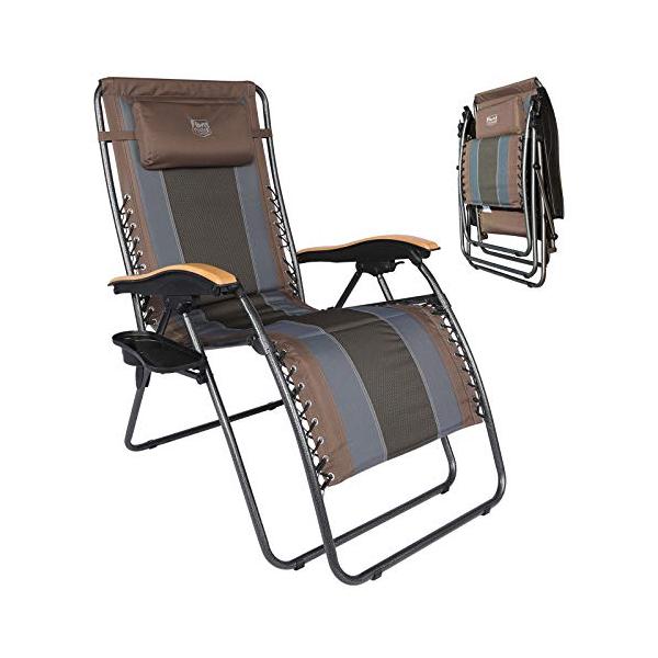 他サイト： TIMBER RIDGE リクライニングチェア 折りたたみ 耐荷重160kg ワイド座幅60cm 角度調節 インフィニティチェア キャンプ カッの商品画像