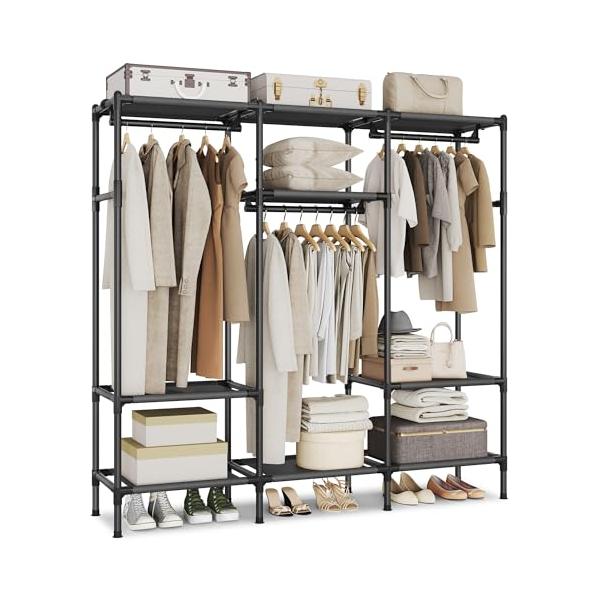 SONGMICS ハンガーラック 頑丈 大容量洋服かけ 耐荷重150kg 幅183cm