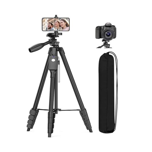 カメラ三脚 XXZU 170cm 三脚 スマホ カメラ 遠隔撮影リモコン 収納袋 付き 6段階