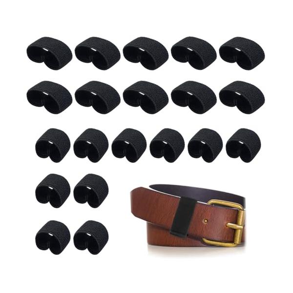 ブラック/-/-・対応サイズ：これらの伸縮性のあるベルトループのバックルは、2.5センチメートル/ 3センチメートル幅のベルト/ストラップ、20パックセット、あなたの毎日の使用に十分適しています。・耐久性と再利用可能：これらのナイロンベルト...