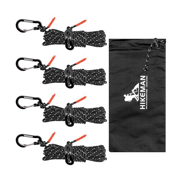 ガイロープ タープロープ テントロープ キャンプ ロープ カラビナ付き