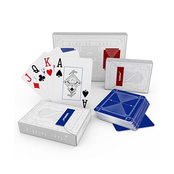 【希少】めずらしいトランプ２個入り【未使用】 SLOWPLAYトランプ プラスチック100% 2デッキ ジャンボインデックス