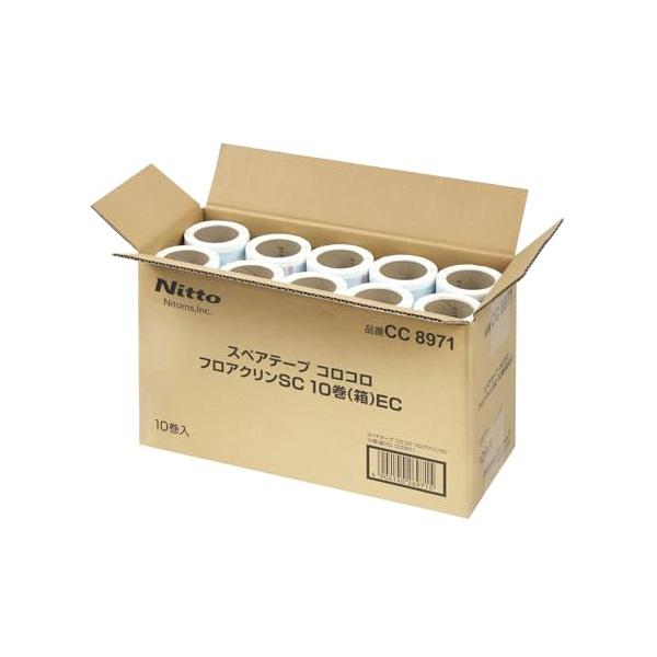 他サイト： ニトムズ コロコロ スペアテープ 40周 10巻入 フロアクリン SC テープ 替え スパっと切れる フローリング カーペット 畳 ペットの毛の商品画像