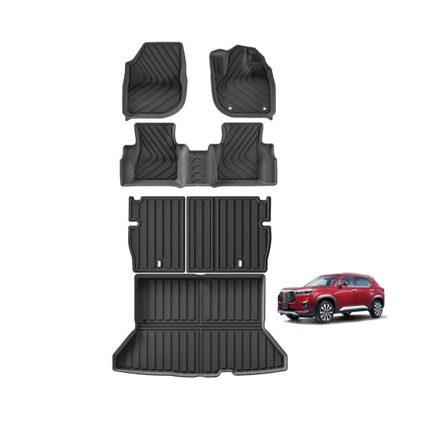 LUCKEASY ホンダ WR-V WRV 専用 3Dフロアマット+背もたれカバー+ラゲッジマット 立体タイプ WR-V DG5型 R6.3〜現