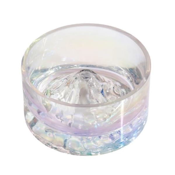 虹色/-/-・パッケージ個数:1・商品仕様素材：クリスタルガラス、サイズ：高さ3.5cm、直径6.6cm、容量：45ml、カラー：虹色・ユニークなデザイン独特な富士山の形をしたハムスターウォーターボウルの底部は上昇しております。クリスタルガ...