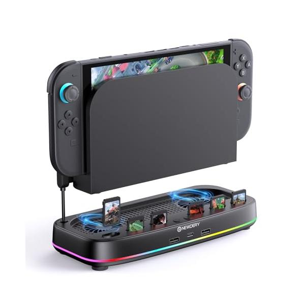 ブラック/-/-・Color:ブラック・Switch 2専用 冷却ファンSwitch 2 充電ドックに接続すると、冷却ファンが自動的にフルスピードで作動します。ボッタンを押して、3段階の冷却レベルを切り替えられるので、ゲームが始まりながら同...