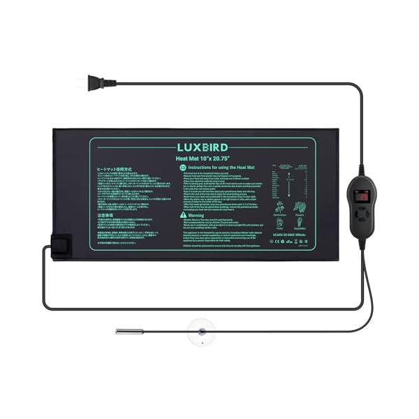 -/サーモスタット付き/-・Size:サーモスタット付き・サーモスタット付き、自動で温度制御が可能です。ヒーターマットサイズ：27×54cm 10x20.75インチ 電圧：AC100V 50/60HZ 電力：30W・植物の成長プロセスを加速...