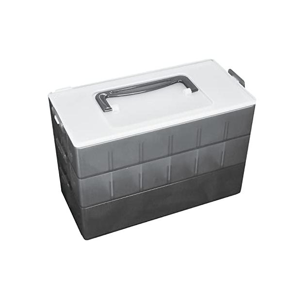 スモーク/-/PMKJ016BK・本体 約209mm×104mm×141mm・1段目 約209mm×104mm×53mm / 2、3段目 約209mm×104mm×44mm・素材:PPポリプロピレン・たくさんの工具や接着剤をこれ1つで持ち運...