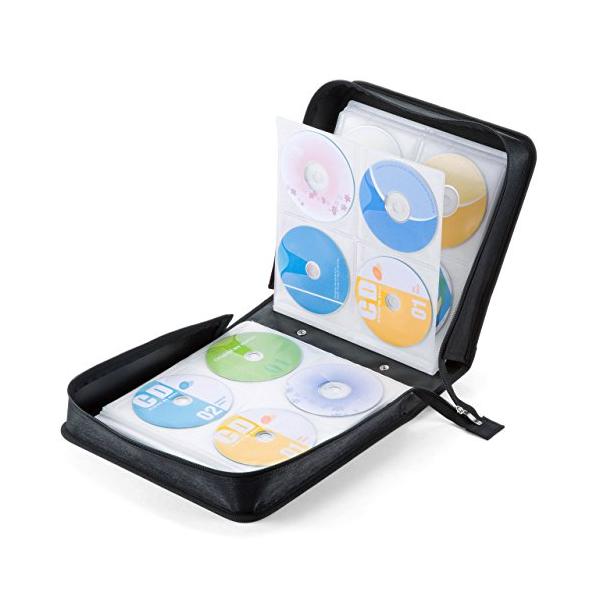 モダンブラック/320枚収納/200-FCD030・パッケージ個数:1・最大320枚をファイル形式で収納可能な大容量CD・DVDケースです。棚の場所を大きく取っていたり、平積みにされたCD・DVDケースもきれいに整頓できます。・本製品に収納...