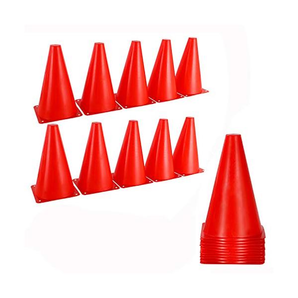 赤い色/-/-・製品仕様：高さ約18cm、底面約13.5×13.5cm、ミニサイズで個人の練習にピッタリです。・使いやすい：ミニコーンは赤い色、とても使いやすマーカーコーンです。・耐久性抜群：カラーコーンは柔軟さに優れたプラスチック製で踏ん...
