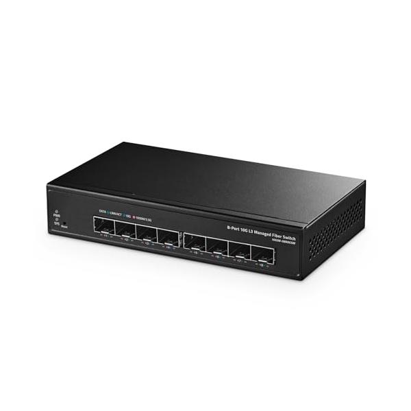 Binardat 8ポート 10ギガビット SFP+ マネージドスイッチ 1G/10G SFP+