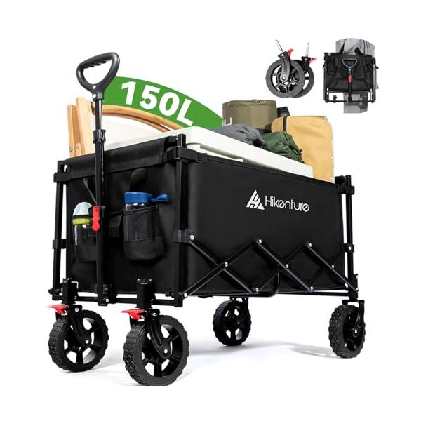 Hikenture気軽にコンパクト収納・携帯キャリーワゴンタイヤ 外せる・150Kg高耐荷・1秒撤収ブレーキ付 アウトドアワゴン 自立収納 コン :  LUXSPEI - 通販 - Yahoo!ショッピング