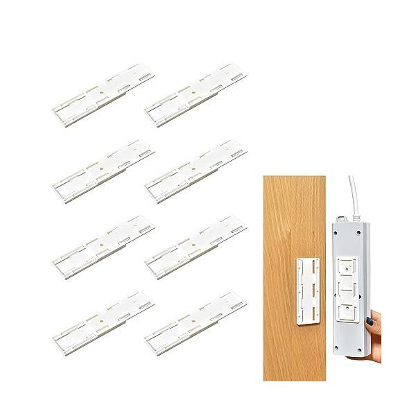 柔軟なスライドオン/オフ設計：電源タップ固定器は自己粘着性の前後のプッシュプル設計を採用しているため、簡単に固定・分離できるので便利です。ホルダーを壁や机に取り付けたら、配線が乱雑になる問題を軽減し、スペースを節約し。クリーンルームを整頓で...