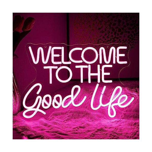Welcome To The Good Lifeネオンサイン ledネオン看板 英語ネオン管インテリア 調光可能 ウォール装飾ライト ベッドルー