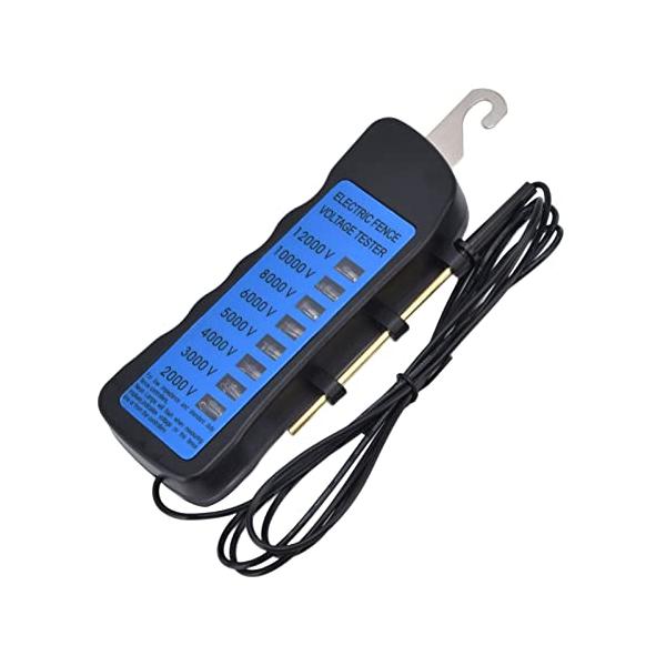 電気柵 検電器 電圧テスター 電圧検出器 2000-12000V 8つのインジケーターライト 農場 家庭菜園 家畜の囲い