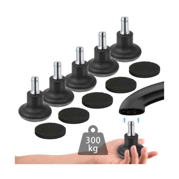 グレー/-/-・PatternName:Tpye B グレー・?広く使用されている11×22MMのサイズは、キャスターを変更した後、ほとんどのオフィスチェア、ゲームチェア、スツール（IKEAの椅子を除く）に適している、固定椅子になることがで...