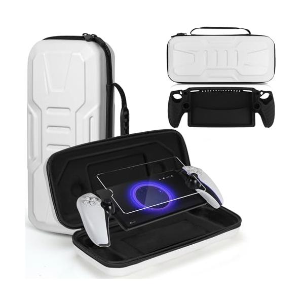 Modernホワイト/-/JHD-PSP02-WE・Color:ホワイト・最高保護：このケースはPlayStationポータル用にオーダーメイドされており、シリコンケース 、1枚保護フィルム。これにより、コンソールが傷つきにくい状態を維持で...