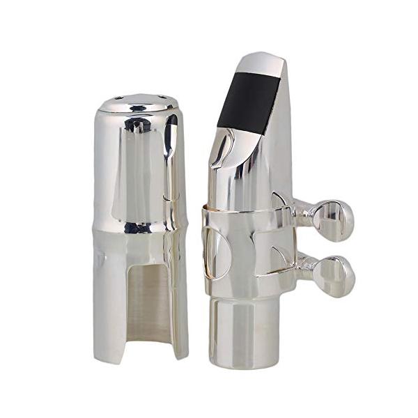 他サイト： Yibuy シルバー ＃6 アルトサックスマウスピース with Cap Ligature Eフラットアルトサックス用の商品画像