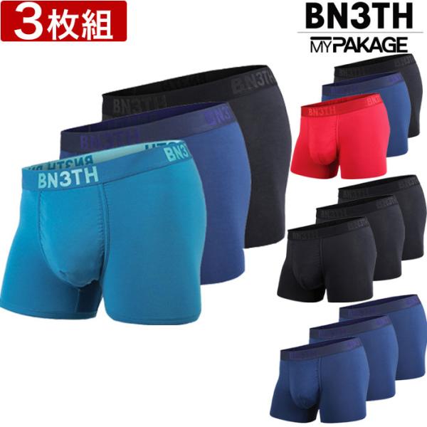 BN3TH ベニス ボクサーパンツ 3枚セット MYPAKAGE マイパッケージ メンズ ショート セット 3PACK 福袋 BNETH アンダーウェア 3パック無地 送料無料